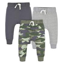 Calças de corrida Gerber Baby Boys, pacote com 3, camo, de 0 a 3 meses