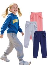 Calças de corrida HILEELANG para meninas, pacote com 3 unidades de algodão Calças de corrida HILEELANG para meninas, pacote com 3 unidades de algodão