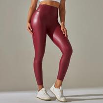 Calças De Couro PU Femininas De Cintura Alta E Modeladoras, Leggings Coloridas Para Uso Externo