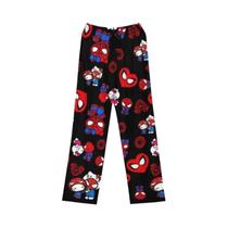 Calças De Dormir Pretas Da Hello Kitty Para Primavera E Verão, Roupas Para Festas E Festivais De