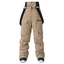 Calças de esqui GS SNOWING femininas folgadas, cáqui, impermeáveis, 2GG