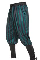 Calças de fantasia WISHU Vintage Striped Pirate para homens preto-verde