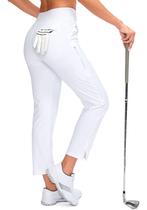 Calças de Golfe YYV Stretch - Cintura Alta e Branca para Mulheres Calças de Golfe YYV Stretch - Cintura Alta e Branca para Mulheres