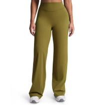 Calças de ioga Aoxjox Velura Straight Leg para mulheres Moss Large Calças de ioga Aoxjox Velura Straight Leg para mulheres Moss Large