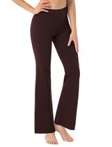 Calças de ioga BUBBLELIME Bootcut Basic Cotton Dark Coffee L-35