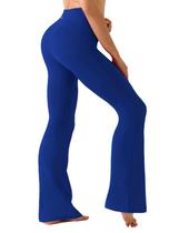 Calças de ioga BUBBLELIME, cintura alta, bota feminina, nylon, azul