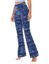 Calças de ioga BUBBLELIME de cintura alta estampadas em azul marinho XXL Calças de ioga BUBBLELIME de cintura alta estampadas em azul marinho XXL