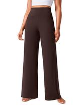 Calças de ioga CRZ YOGA Butterlift de cintura alta, perna larga, marrom M Calças de ioga CRZ YOGA Butterlift de cintura alta, perna larga, marrom M