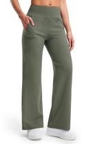 Calças de ioga Libin Wide Leg, 29 cm de altura, cintura para mulheres, verde militar Calças de ioga Libin Wide Leg, 29 cm de altura, cintura para mulheres, verde militar