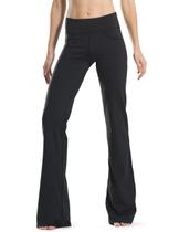 Calças de ioga Safort Bootcut Regular Tall Black UPF50+ com bolsos