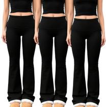 Calças de ioga TELUPDI Flare High Waisted Bootcut, conjunto de 3 peças para mulheres