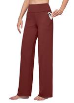 Calças de ioga Willit Wide Leg Dress Work Pockets Wine Red XS