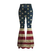 Calças de ioga YEXIATODO American Flag Vintage para mulheres