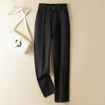 Calças de Lã Espinha de Peixe - Cintura Alta, Estilo Harem e Lápis - Moda Feminina Casual para Escritório Calças de Lã Espinha de Peixe - Cintura Alta, Estilo Harem e Lápis - Moda Feminina Casual para Escritório