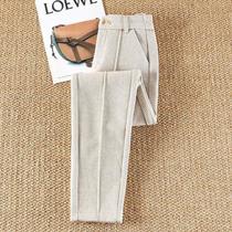 Calças de Lã Espinha de Peixe - Cintura Alta, Estilo Harem e Lápis - Moda Feminina Casual para Escritório