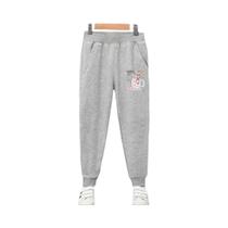 Calças De Moletom De Algodão Com Cintura Elástica Para Meninas, Estampa De Flores E Corações, Com