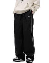 Calças de moletom FCOOLYEET Y2k Baggy Track Pants para homens pretas