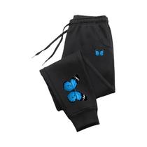 Calças De Moletom Femininas Com Estampa De Borboleta, Casuais E Modernas, Calças De Jogging Com