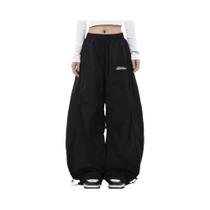 Calças De Moletom Femininas Oversize Com Pernas Largas, Cintura Baixa, Com Cordão, Estilo Cargo Y2K Calças De Moletom Femininas Oversize Com Pernas Largas, Cintura Baixa, Com Cordão, Estilo Cargo Y2K