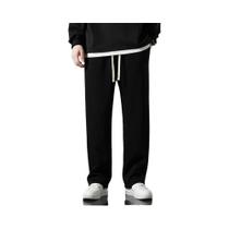 Calças De Moletom Masculinas De Algodão Estilo Coreano Para Primavera E Outono Com Cordão E Corte Calças De Moletom Masculinas De Algodão Estilo Coreano Para Primavera E Outono Com Cordão E Corte