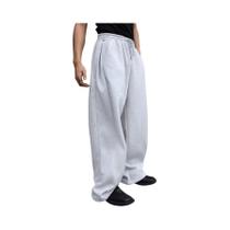 Calças De Moletom Masculinas Largas E Confortáveis Com Ajuste Reto, Joggers Com Cordão E Múltiplos