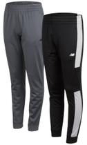 Calças de moletom New Balance Boys, pacote com 2 unidades, tricot jogger, tamanho 10-12