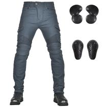 Calças de motocicleta LOMENG Motorbike Riding Jeans Grey XL