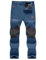 Calças de neve masculinas MAGCOMSEN, calças impermeáveis, calças masculinas de esqui de inverno, calças softshell, calças quentes, forradas de lã, calças de caminhada, calças de treino, azul esqui, cinza