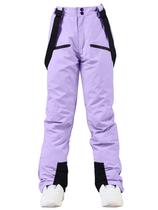 Calças de neve SnowElve femininas isoladas à prova d'água roxas M