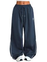 Calças de paraquedas ZAFUL Y2k, faixa de cintura elástica folgada, azul marinho Calças de paraquedas ZAFUL Y2k, faixa de cintura elástica folgada, azul marinho
