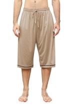 Calças de pijama cromoncent capri para homens Comfy Lounge Khaki XXL