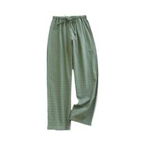Calças De Pijama Femininas Em Algodão Xadrez Com Cintura Elástica E Laço, Confortáveis Para O Outono Calças De Pijama Femininas Em Algodão Xadrez Com Cintura Elástica E Laço, Confortáveis Para O Outono