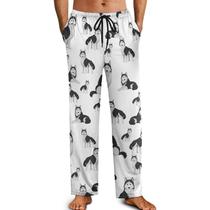 Calças de pijama masculinas Siberian Husky com calças de pijama masculinas Calças de pijama masculinas Siberian Husky com calças de pijama masculinas