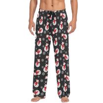 Calças de pijama Ollabaky Christmas para homens Xmas Snowflake XL