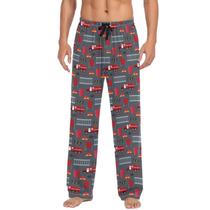 Calças de pijama Ollabaky Firefighter Fire Truck para homens Calças de pijama Ollabaky Firefighter Fire Truck para homens