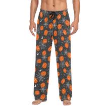 Calças de pijama Ollabaky Halloween Cute Pumpkins Spider Web Men M