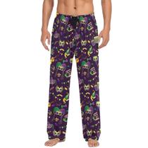 Calças de pijama Ollabaky Mardi Gras para homens com bolsos XXL Calças de pijama Ollabaky Mardi Gras para homens com bolsos XXL