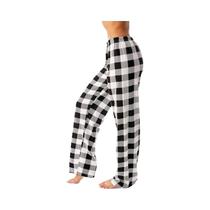 Calças de Pijama Soltas de Algodão Xadrez - Para Homens e Mulheres