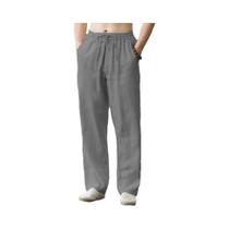 Calças De Praia Masculinas Em Algodão E Linho, Estilo Casual, Soltas, Para Primavera E Verão,