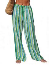 Calças de praia ZAFUL Crochet Elastic Boho Green L Calças de praia ZAFUL Crochet Elastic Boho Green L