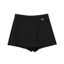 Calças De Saia Assimétrica De Cintura Alta Feminina Verão Mini Shorts Moda Skort Zíper