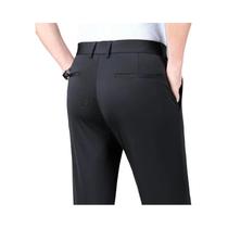 Calças De Terno Masculinas Em Seda Gelada Verde Exército, Elásticas, Formais, Para Escritório