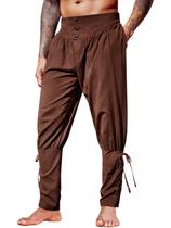 Calças de tornozelo Runcati Medieval Renaissance Viking Pirate Masculinas Calças de tornozelo Runcati Medieval Renaissance Viking Pirate Masculinas