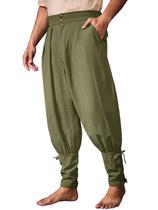 Calças de tornozelo Runcati Medieval Renaissance Viking Pirate Masculinas