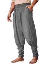 Calças de tornozelo Runcati Medieval Renaissance Viking Pirate Masculinas