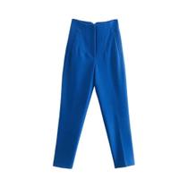 Calças de Tornozelo Vintage de Cintura Alta para Mulheres - Com Bolsos Calças de Tornozelo Vintage de Cintura Alta para Mulheres - Com Bolsos