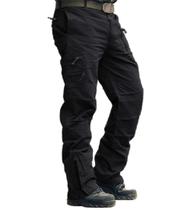 Calças de trabalho CRYSULLY para homens Cargos Tactical Cotton Black 38 Calças de trabalho CRYSULLY para homens Cargos Tactical Cotton Black 38