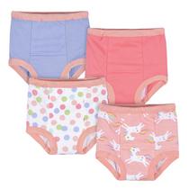 Calças de treino Gerber Baby Girls Unicorn rosa/roxo, pacote com 4