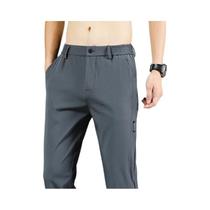Calças De Verão Masculinas Verde Exército Finas E Casuais Com Stretch, Corte Slim Fit, Estilo