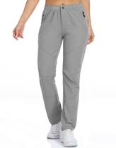 Calças de viagem de golfe CNBQDD leves, de secagem rápida, femininas, cinza claro